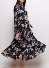 Maxi Blumenkleid dunkelblau - Gluecksboutique®
