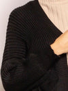 Cardigan mit Taschen, schwarz - Gluecksboutique®