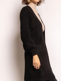 Cardigan mit Taschen, schwarz - Gluecksboutique®