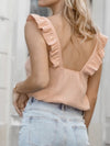 Top aus Musselinstoff mit Volantträgern in vers. Farben - Gluecksboutique®