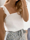 Top aus Musselinstoff mit Volantträgern in vers. Farben - Gluecksboutique®