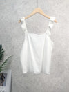 Top aus Musselinstoff mit Volantträgern in vers. Farben - Gluecksboutique®