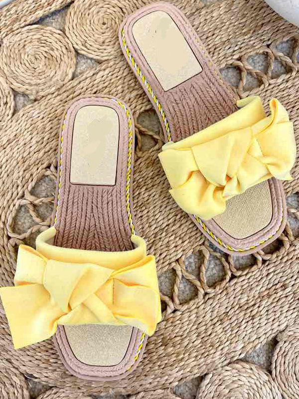 Pantolette Bow gelb - Gluecksboutique®
