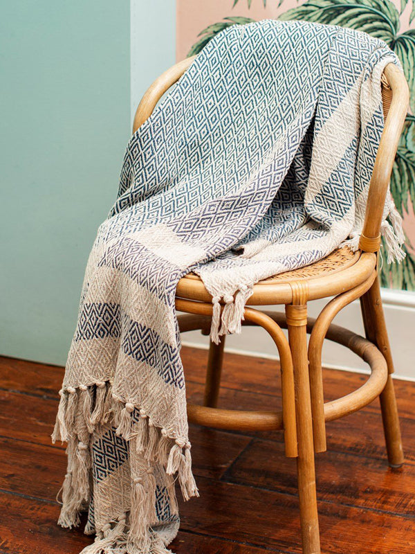Sass & Belle Decke Blue Diamond Twill Blanket - Gluecksboutique®