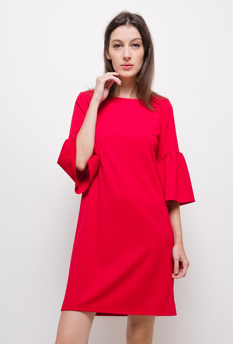 Minikleid mit Volantärmel - Gluecksboutique®
