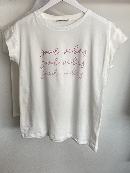 Good Vibes T-Shirt Fuchsia - Gluecksboutique®