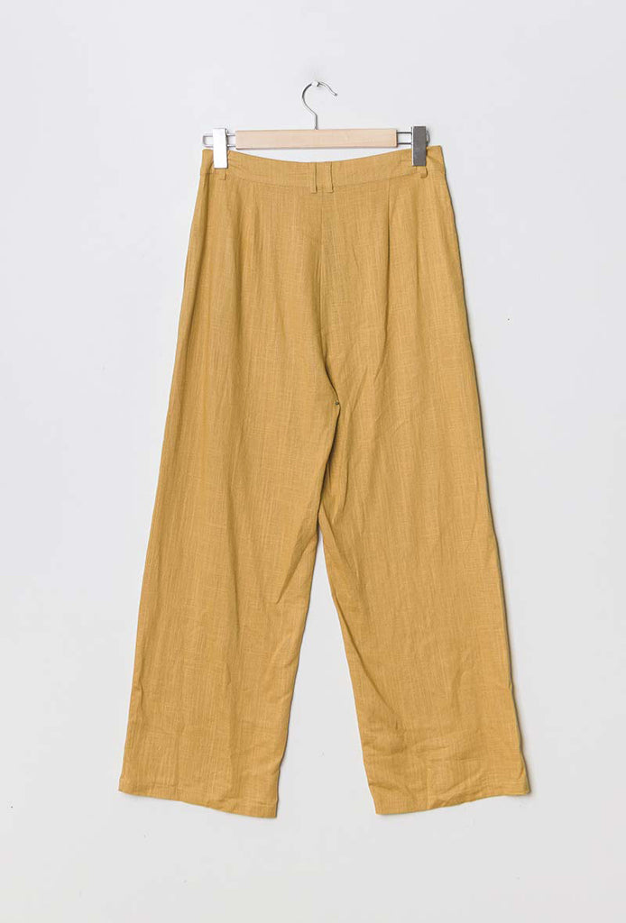 Hose aus Leinenmischung in vers. Farben - Gluecksboutique®