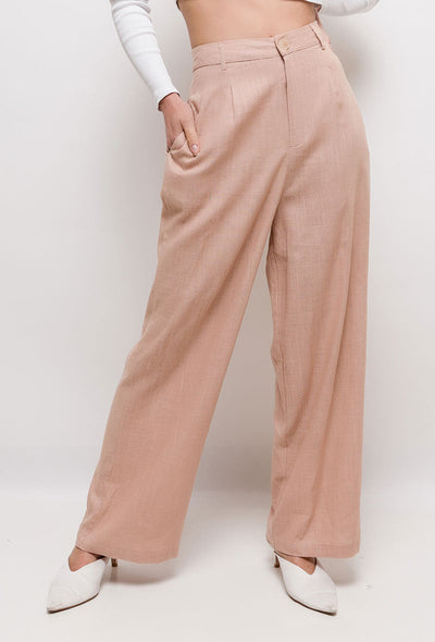 Hose aus Leinenmischung in vers. Farben - Gluecksboutique®