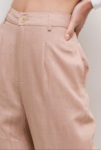 Hose aus Leinenmischung in vers. Farben - Gluecksboutique®