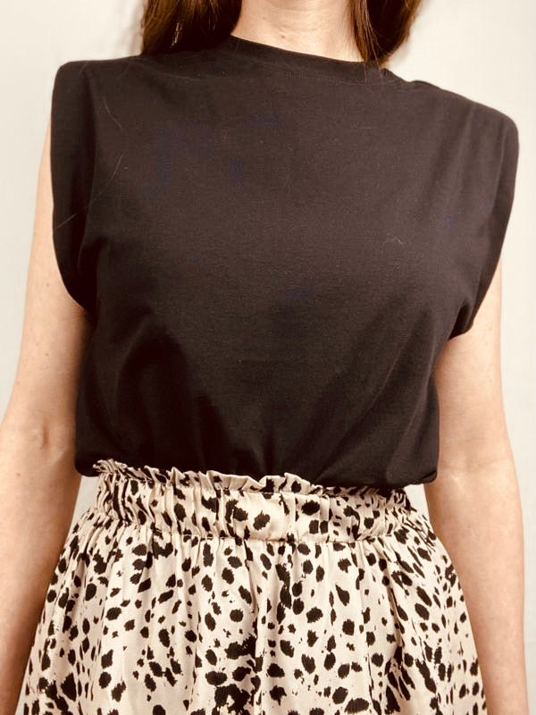 Big Shoulder Top schwarz - Gluecksboutique®