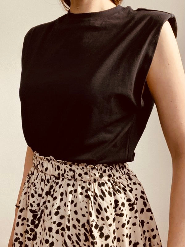Big Shoulder Top schwarz - Gluecksboutique®