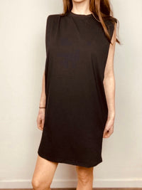 Big Shoulder Minikleid in schwarz - Gluecksboutique®