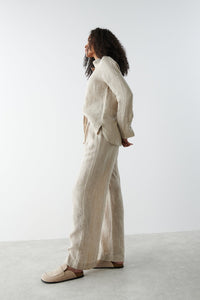 Leinen Hose Beige - Gluecksboutique®