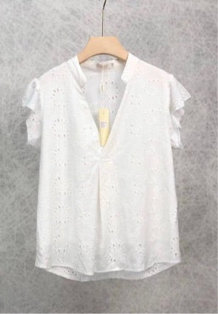 Bluse mit Lochmuster - Gluecksboutique®