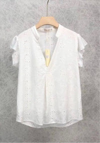 Bluse mit Lochmuster - Gluecksboutique®