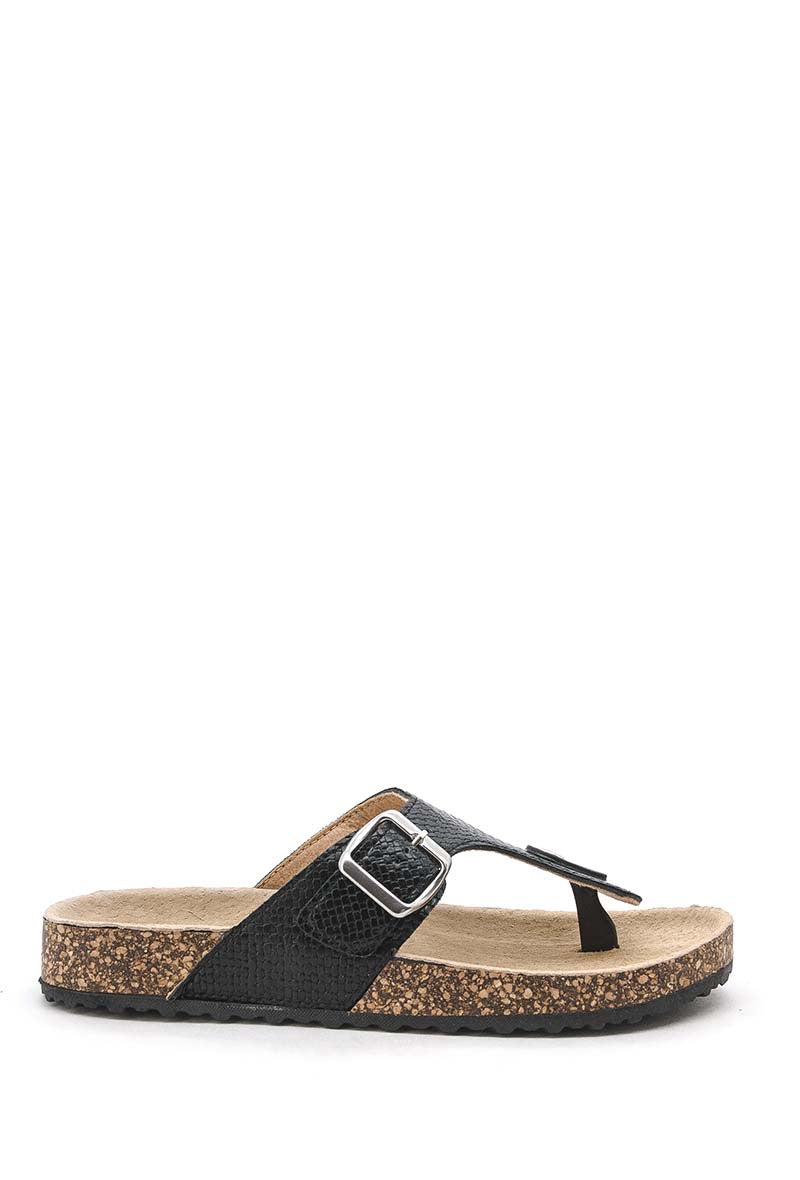 Pantolette Zehentrenner schwarz - Gluecksboutique®