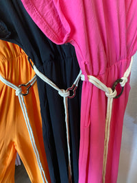 Jumpsuit mit Taschen und Gürtel - Gluecksboutique®