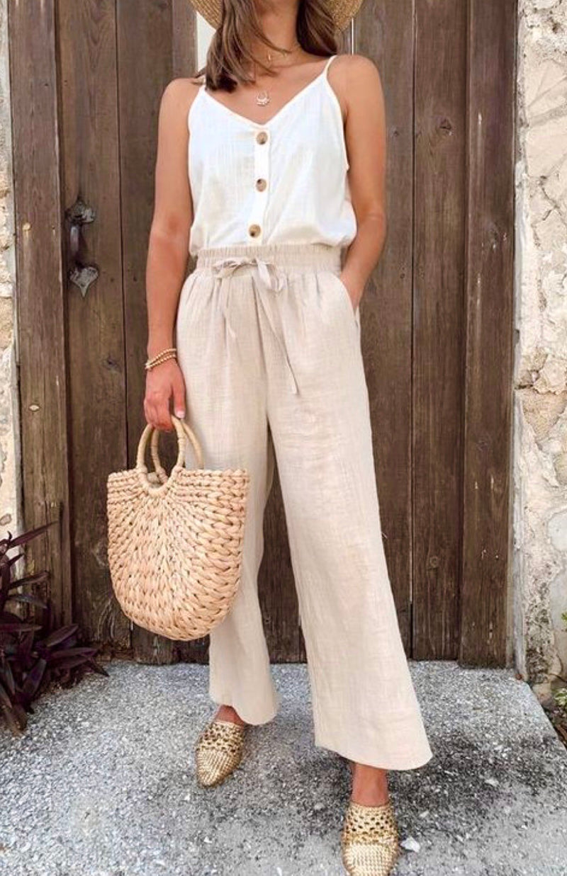 Leinenhose mit Gummibund - Gluecksboutique®