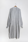Maxi Cardigan mit Taschen, hellgrau - Gluecksboutique®