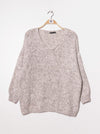 V neck Oversize Pullover, vers. Farben - Gluecksboutique®