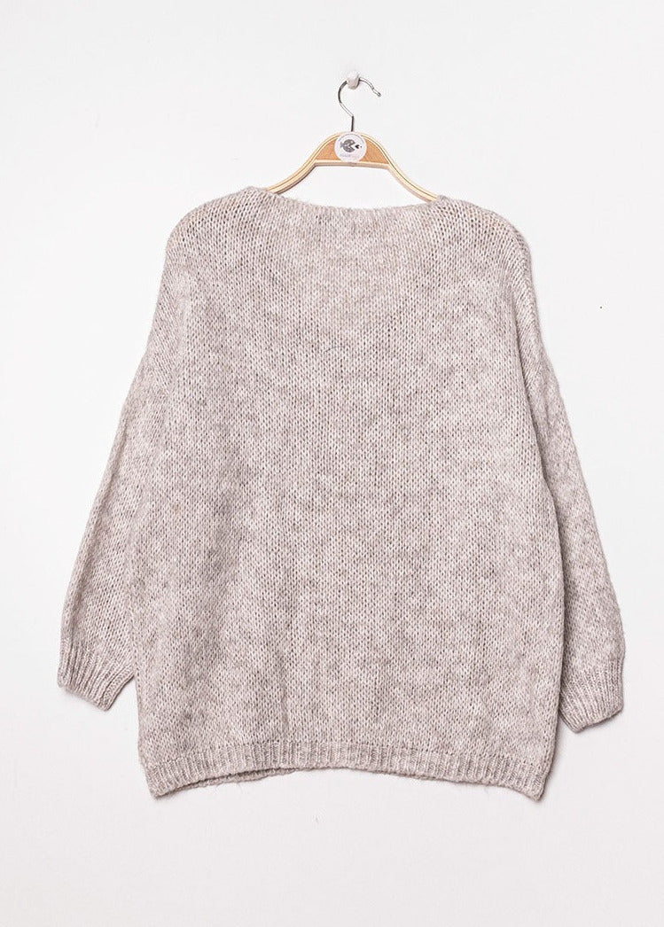 V neck Oversize Pullover, vers. Farben - Gluecksboutique®