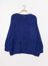 V neck Oversize Pullover, vers. Farben - Gluecksboutique®