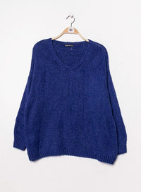 V neck Oversize Pullover, vers. Farben - Gluecksboutique®