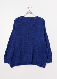 V neck Oversize Pullover, vers. Farben - Gluecksboutique®