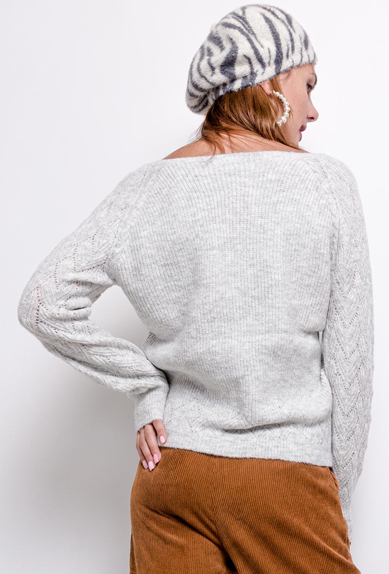 Pullover mit Lochmuster - Gluecksboutique®