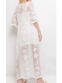 Kimono bestickt transparent Maxi - Gluecksboutique®