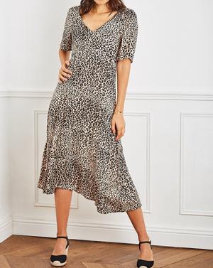 Midikleid mit Leomuster - Gluecksboutique®