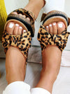 Pantolette mit Schleife im Leomuster - Gluecksboutique®