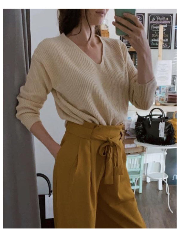 Strickpullover Let Loose mit Schnürung - Gluecksboutique®