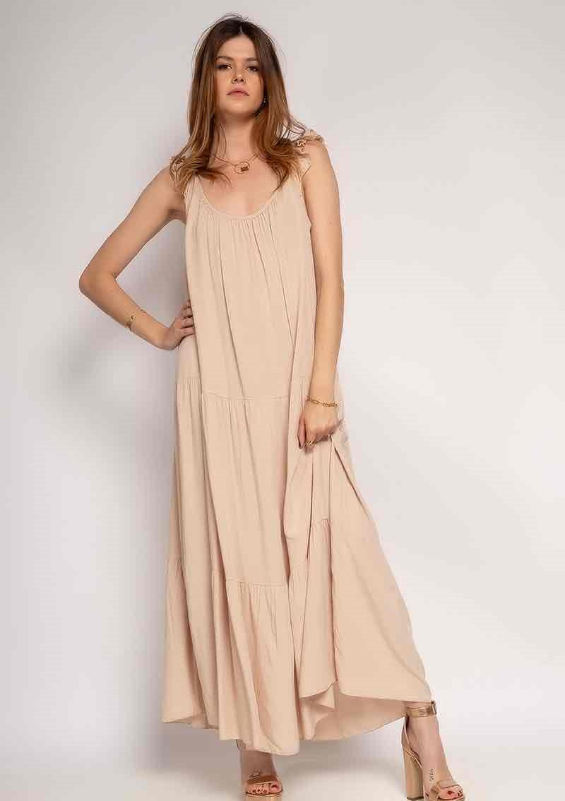 Maxikleid mit Traegern, in vers. Farben - Gluecksboutique®