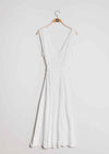 Midikleid mit Stoffguertel white - Gluecksboutique®