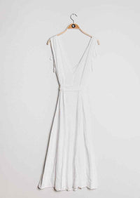 Midikleid mit Stoffguertel white - Gluecksboutique®