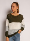 Rundhalspullover mit Streifen, vers. Farben - Gluecksboutique®