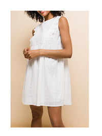 Mini Kleid Angela weiß bestickt - Gluecksboutique®