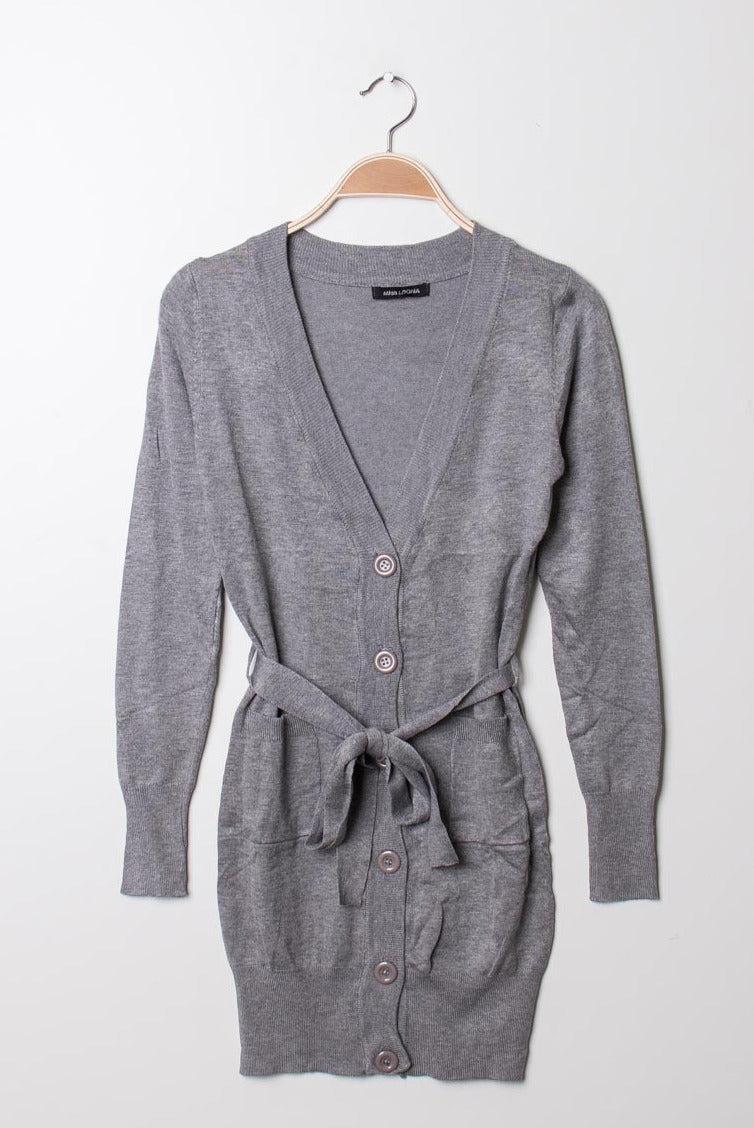 grau Feinstrickjacke Gluecksboutique
