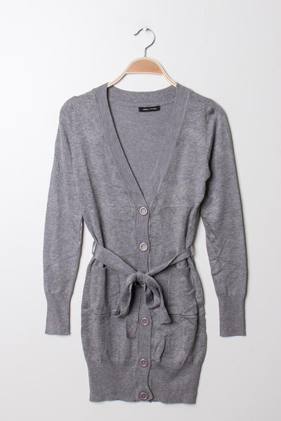 grau Feinstrickjacke Gluecksboutique