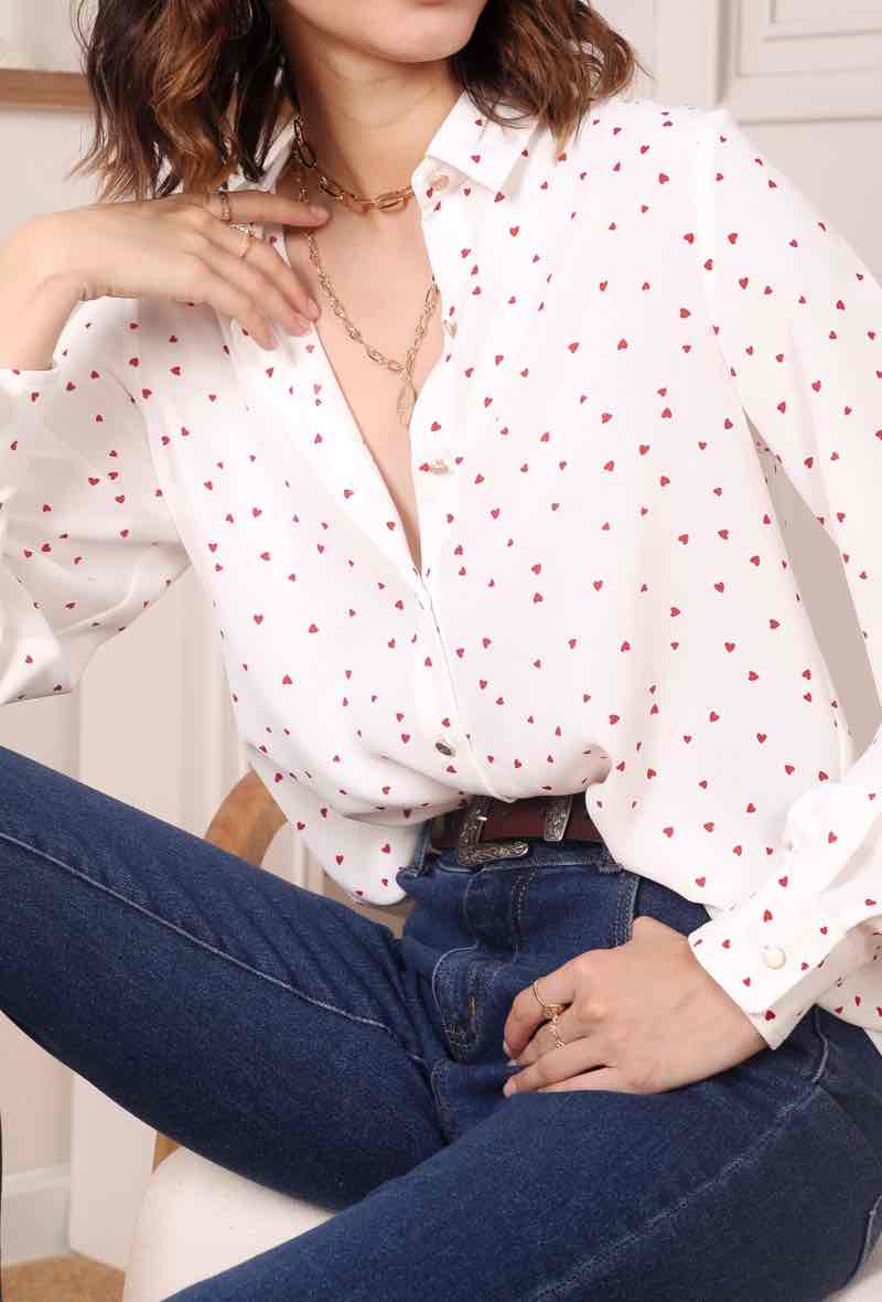 Hemd mit Herzprint - Gluecksboutique®