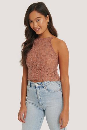 Spitzentop mit Schnürung NA-KD - Gluecksboutique®