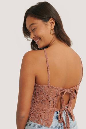 Spitzentop mit Schnürung NA-KD - Gluecksboutique®