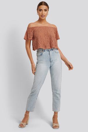 Schulterfreies Spitzen Top NA-KD - Gluecksboutique®