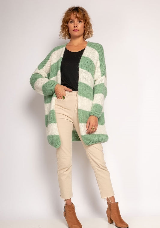 gestreifter Cardigan, vers. Farben - Gluecksboutique®