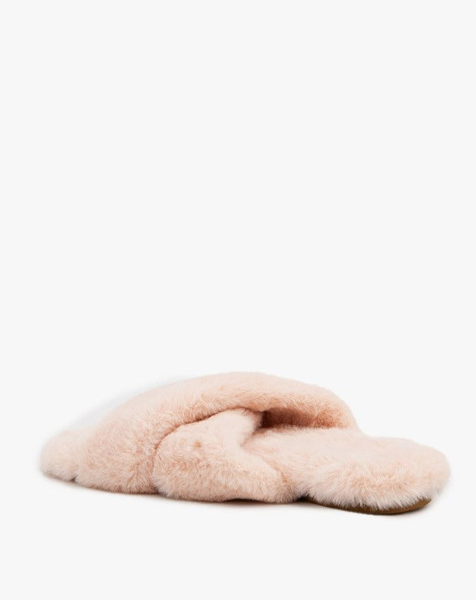 Cozy Fake Fur Hausschuhe Beige - Gluecksboutique®