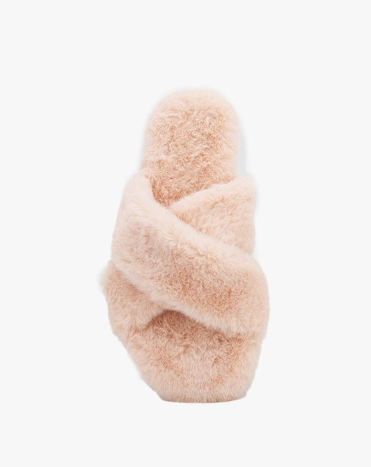 Cozy Fake Fur Hausschuhe Beige - Gluecksboutique®
