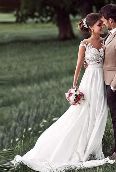 Boho Hochzeitskleid mit Spitze - Gluecksboutique®
