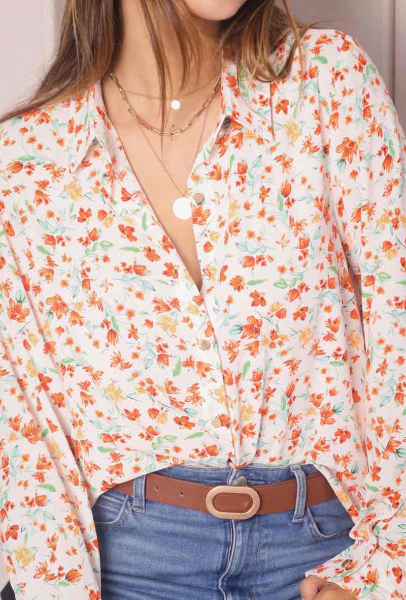 Hemd mit Blumenprint - Gluecksboutique®
