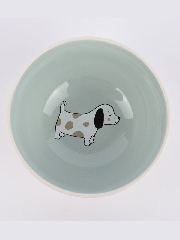 Sass & Belle Schale Hund Barney paw me a cuppa creme grau mint 15,5x9cm - Gluecksboutique®